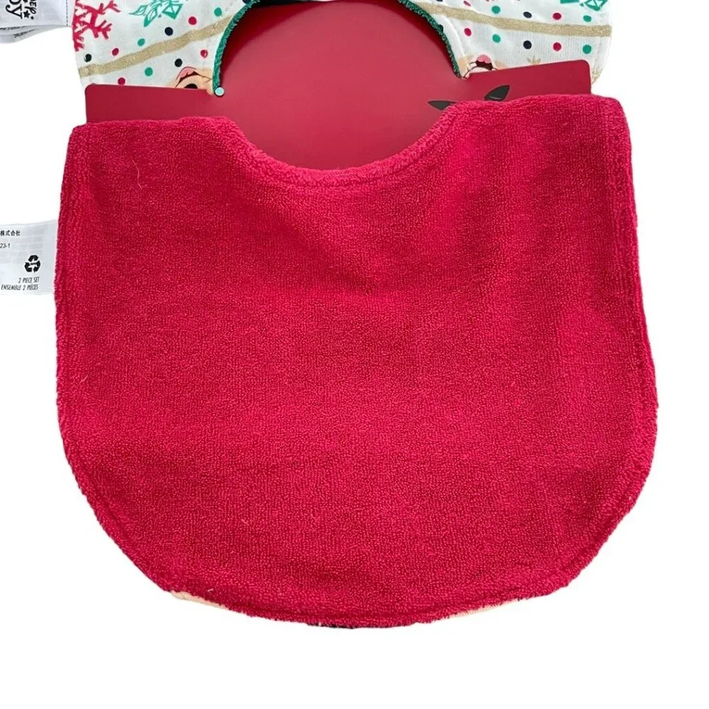 Disney Store Mickey Mouse and Friends Holiday Cheer Christmas Bib Set for Baby